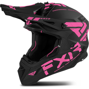 FXR Casco Cross  Helium Race Div Nero-Rosa Elettrico