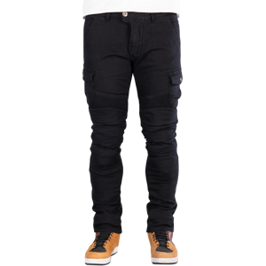 Course Pantaloni Cargo Moto  Wasteland Rinforzati in Aramide Tapered Fit Neri