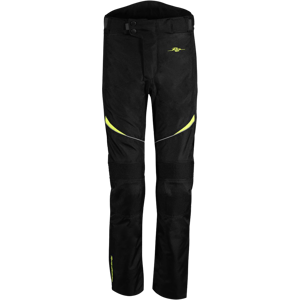 Rusty Stitches Pantaloni Moto  Tommy Nero-Giallo Fluo