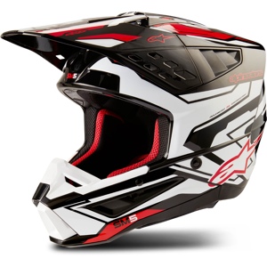 Alpinestars Casco Cross  SM5 Action 2 Nero-Bianco-Rosso