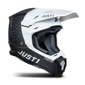 Just1 Casco Cross  J22 C Frontier Bianco-Nero-Carbonio