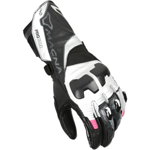 Macna Guanti Moto Donna  Protego Nero-Bianco-Rosa