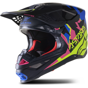 Alpinestars Casco Cross  Supertech S-M8 Mips® Echo Blu-Giallo-Rosa