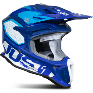 Just1 Casco Cross  J18 F Hexa Blu-Bianco