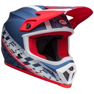 Casco Off Road Bell Mx-9 Mips Offset Blu E Bianco Metallico Opaco