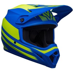 Casco Off Road Bell Mx-9 Mips Disrupt Blu E Giallo Fluo Opaco