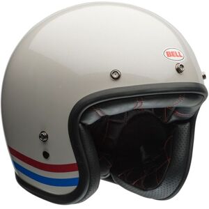 Casco Jet Bell Custom 500 Stripes Bianco Perlato