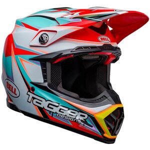 Casco Off Road Bell Moto-9s Flex Edge Bianco E Azzurro