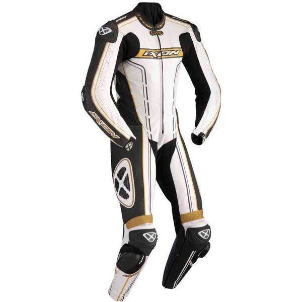 ixon zenith un pezzo tuta in pelle nero bianco oro 46