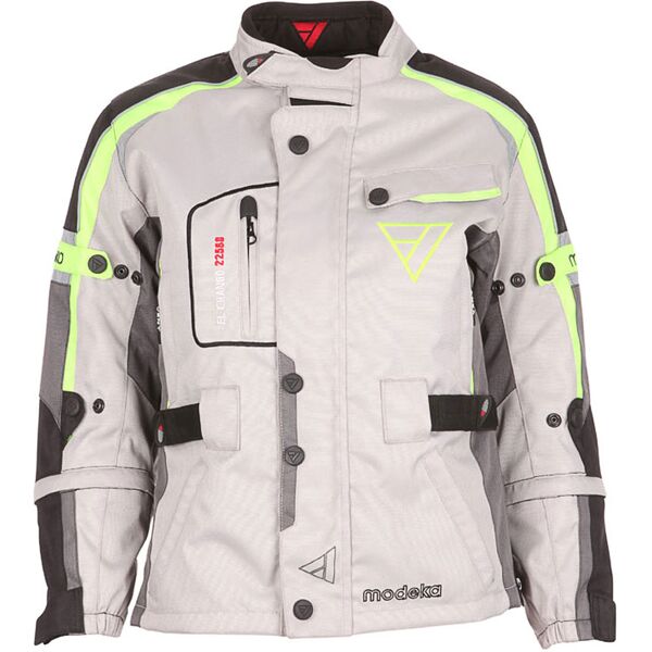 modeka el chango giacca tessile per moto per bambini grigio 3xl 58 60