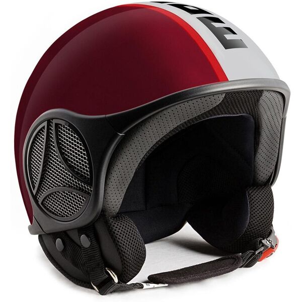 momo mini red / white casco jet rosso 2xs