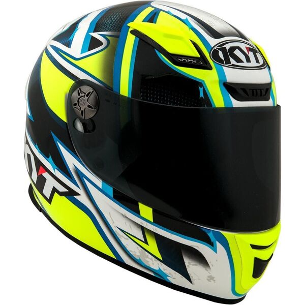 kyt kr-1 lightning casco bianco blu giallo 2xl