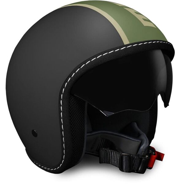 momo design blade casco jet nero opaco / militare verde nero verde 2xs