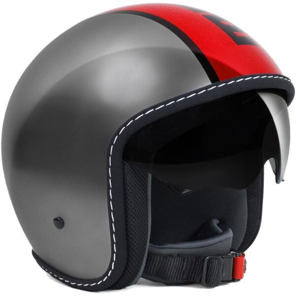 momo design blade jet casco alu / rosso rosso argento xs