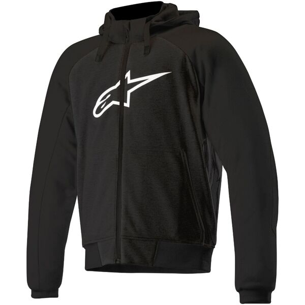 alpinestars chrome sport felpa con cappuccio moto nero xl