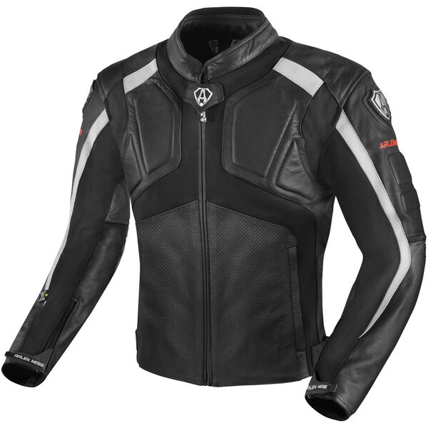 arlen ness sportivo giacca moto in pelle nero bianco 50