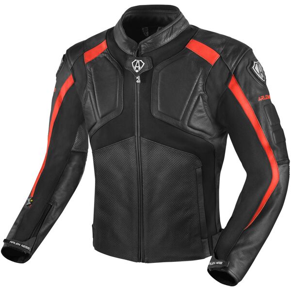 arlen ness sportivo giacca moto in pelle nero rosso 48