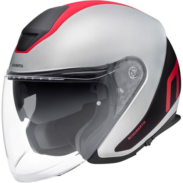 schuberth m1 pro triple casco jet rosso argento xs