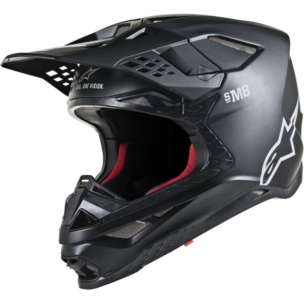 alpinestars supertech s-m8 solid casco di motocross nero bianco xl