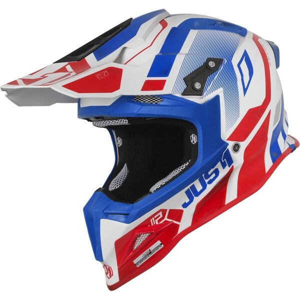 just1 j12 vector casco di motocross bianco rosso blu xs