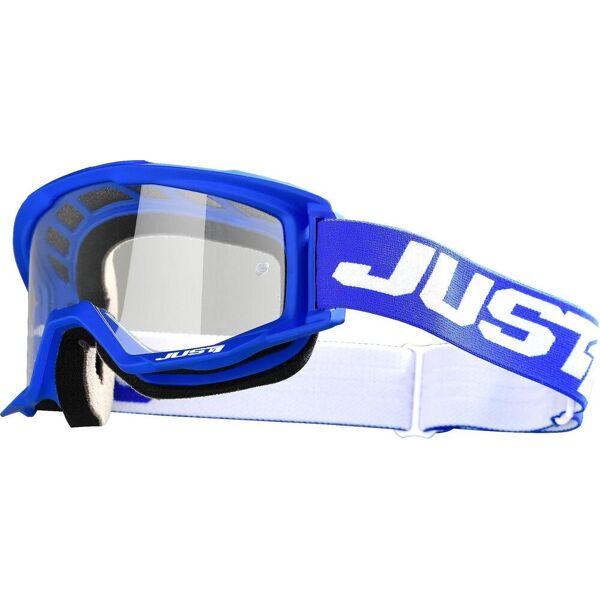 just1 vitro occhiali motocross bianco blu unica taglia