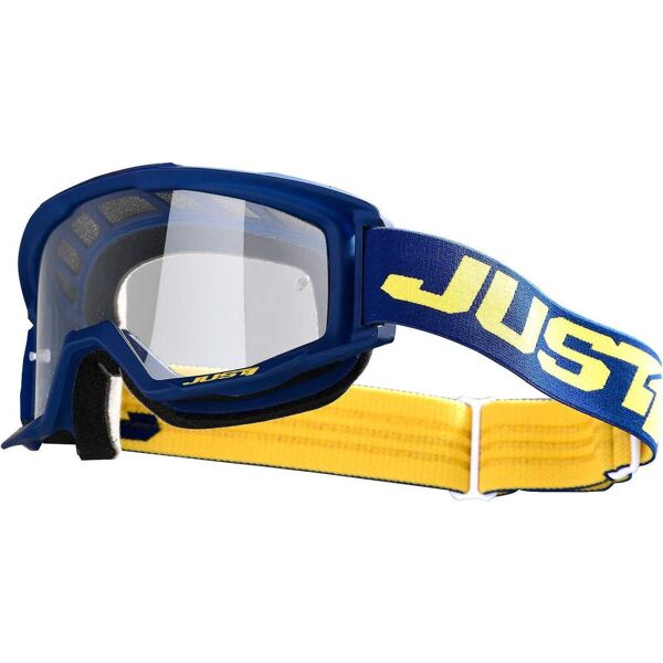 just1 vitro occhiali motocross blu giallo unica taglia