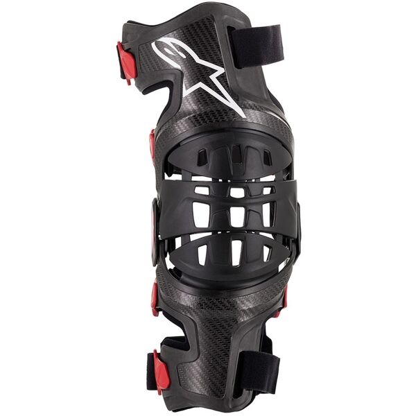 alpinestars bionic-10 carbon protettore del ginocchio destra nero rosso s
