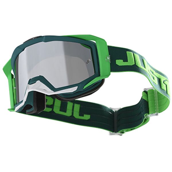 just1 iris track motocross occhiali protettivi verde unica taglia