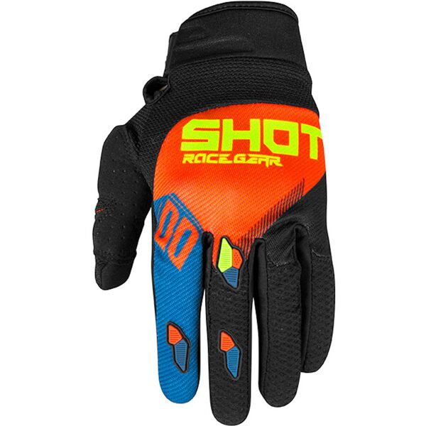 shot neon contact trust guanti motocross blu arancione 4xl