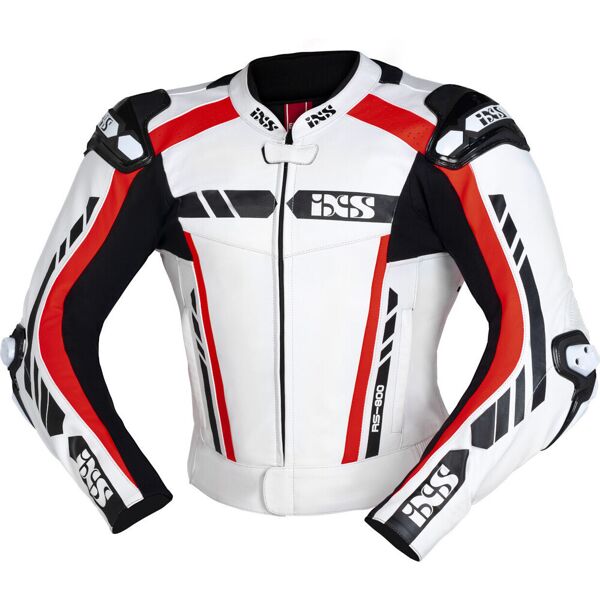 ixs sport rs-800 1.0 abito moto due pezzi in pelle nero bianco rosso 52
