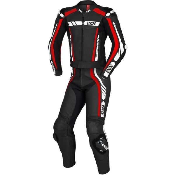ixs sport rs-800 1.0 abito moto due pezzi in pelle nero bianco rosso 54