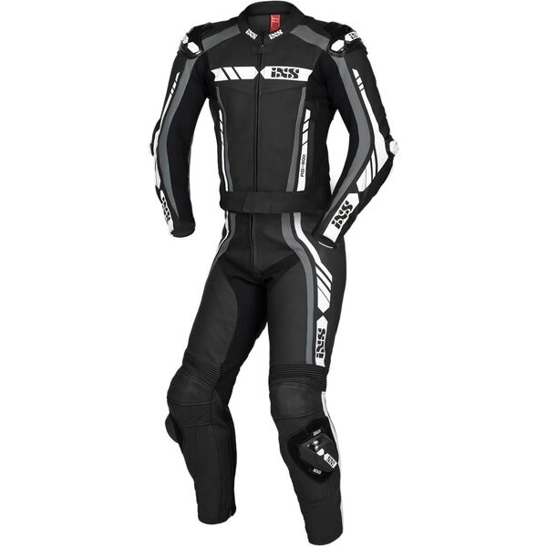ixs sport rs-800 1.0 abito moto due pezzi in pelle nero grigio bianco 2xl