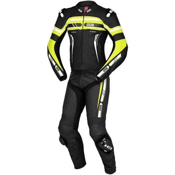 ixs sport rs-700 2.0 tuta in pelle da moto a due pezzi nero bianco giallo l 106