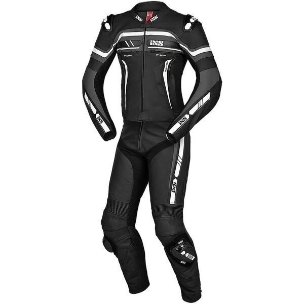 ixs sport rs-700 2.0 tuta in pelle da moto a due pezzi nero grigio bianco 50