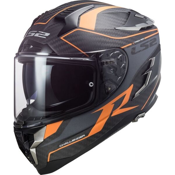ls2 ff327 challenger grid carbon casco arancione 2xs