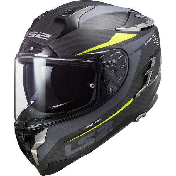 ls2 ff327 challenger drone carbon casco grigio giallo 2xs