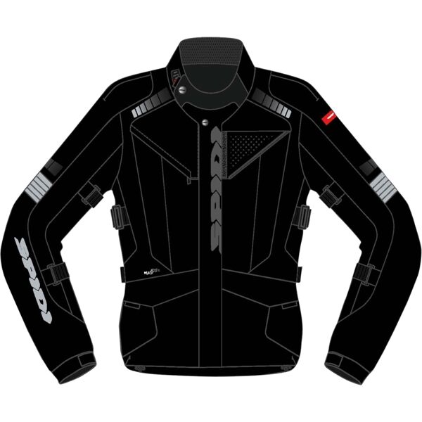 spidi h2out outlander giacca tessile motociclistica nero 3xl