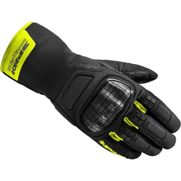 spidi alu-pro evo guanti da moto nero giallo m