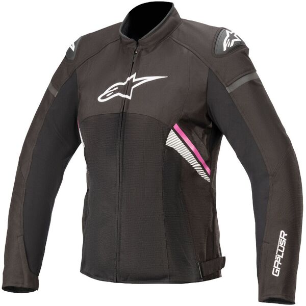 alpinestars stella t-gp plus v3 air giacca tessile da donna nero bianco rosa m