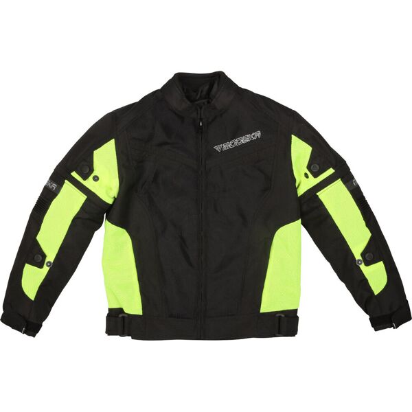 modeka x-vent giacca tessile per moto ciclismo per bambini nero giallo m 164