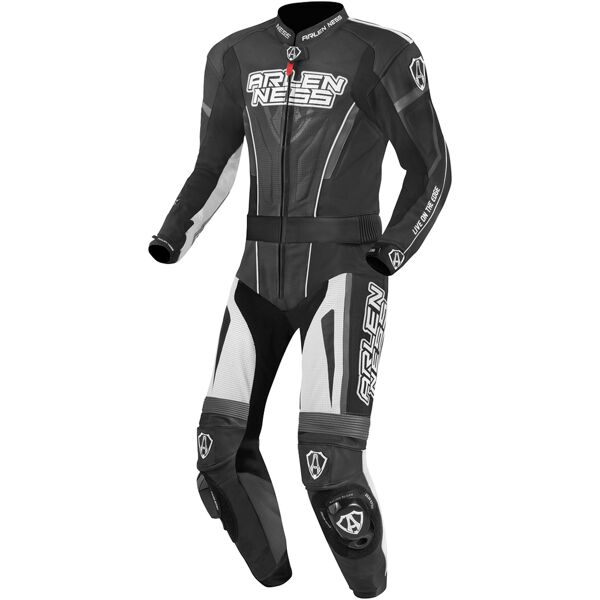 arlen ness edge abito moto due pezzi in pelle nero grigio bianco 48