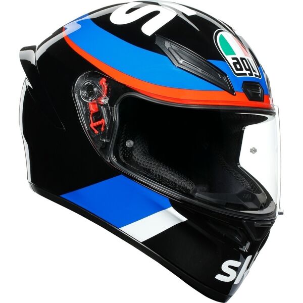 agv k-1 vr46 sky racing team casco nero rosso blu xs