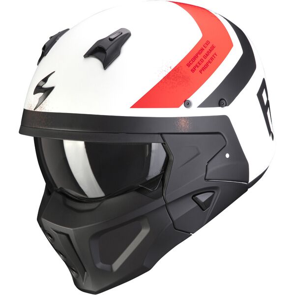 scorpion covert-x t-rust casco bianco rosso xl