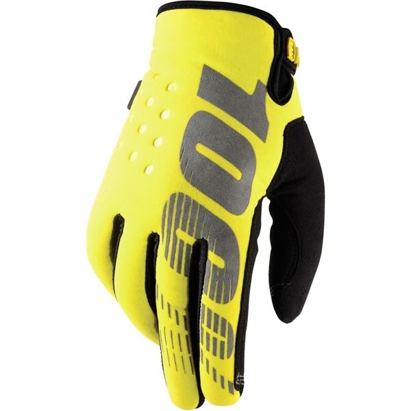 100% brisker guanti motocross nero giallo 2xl