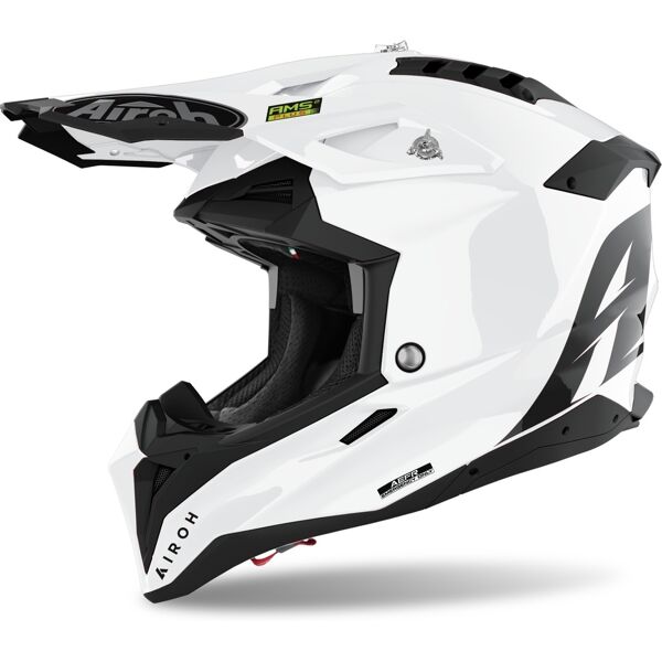 airoh aviator 3 color casco motocross bianco m