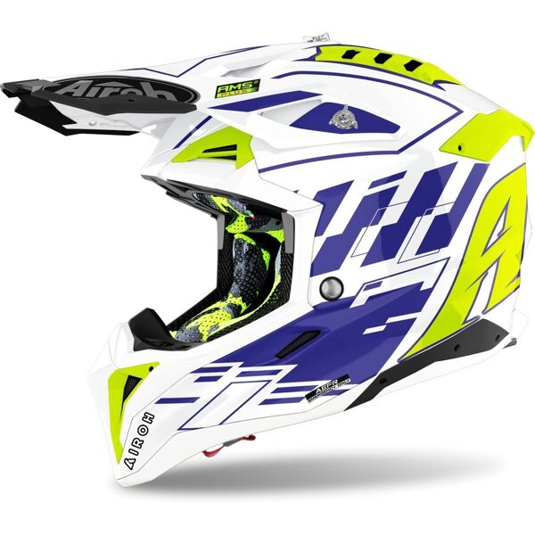 airoh aviator 3 rampage carbon casco motocross blu s