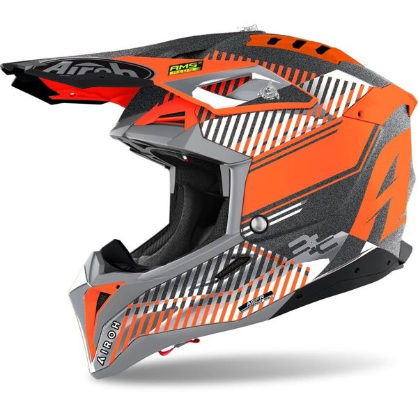 airoh aviator 3 wave carbon casco motocross arancione l