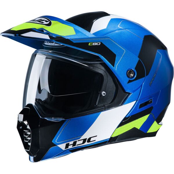 hjc c80 rox casco verde blu s