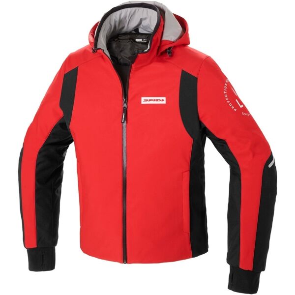 spidi armor h2out felpa con cappuccio moto nero rosso s