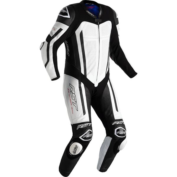 rst pro series airbag one piece tuta in pelle moto nero bianco 3xl